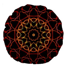 Yellow And Red Mandala 18  Premium Round Cushion 