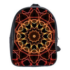 Yellow And Red Mandala School Bag (xl)