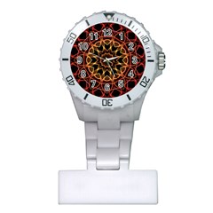 Yellow And Red Mandala Nurses Watch