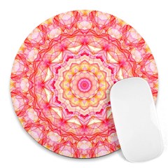 Yellow Pink Romance 8  Mouse Pad (round) by Zandiepants