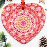 Yellow Pink Romance Heart Ornament (Two Sides) Front