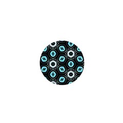 Pale Blue Elegant Retro 1  Mini Button Magnet