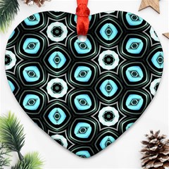 Pale Blue Elegant Retro Heart Ornament