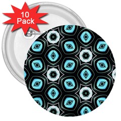 Pale Blue Elegant Retro 3  Button (10 Pack)