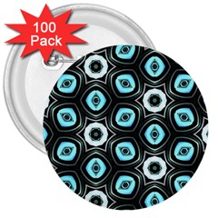 Pale Blue Elegant Retro 3  Button (100 Pack)