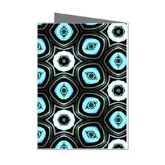 Pale Blue Elegant Retro Mini Greeting Card (8 Pack) by Colorfulart23