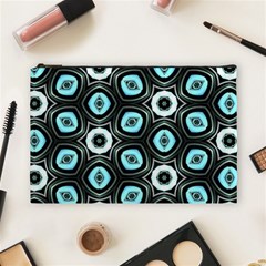 Pale Blue Elegant Retro Cosmetic Bag (large)