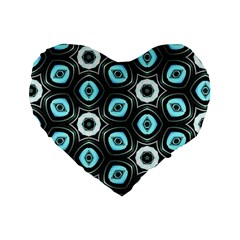 Pale Blue Elegant Retro 16  Premium Heart Shape Cushion 