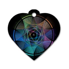 Pi Visualized Dog Tag Heart (one Sided) 