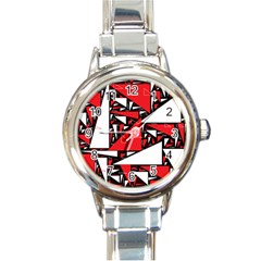 Titillating Triangles Round Italian Charm Watch