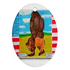 Big Foot,bison U,s,a, Flag Oval Ornament (two Sides) by creationtruth