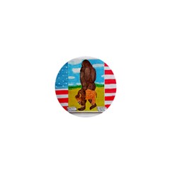 Big Foot,bison U,s,a, Flag 1  Mini Button