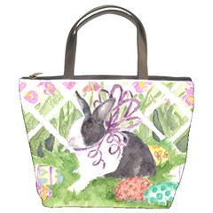 Easter Rabbit/eggs Bucket Handbag by RoseZ