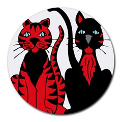 Cool Cats 8  Mouse Pad (round)