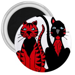 Cool Cats 3  Button Magnet by StuffOrSomething