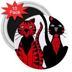 Cool Cats 3  Button Magnet (10 Pack) by StuffOrSomething