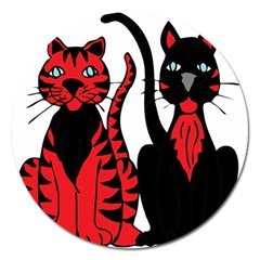 Cool Cats Magnet 5  (round) by StuffOrSomething