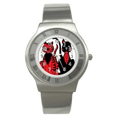 Cool Cats Stainless Steel Watch (slim)