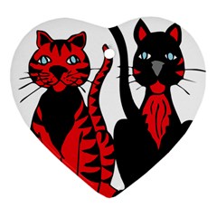 Cool Cats Heart Ornament (two Sides) by StuffOrSomething