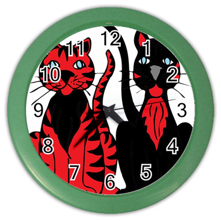 Cool Cats Wall Clock (Color)