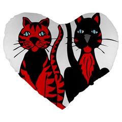 Cool Cats 19  Premium Heart Shape Cushion