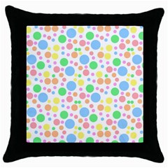 Pastel Bubbles Black Throw Pillow Case