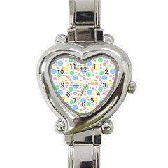 Pastel Bubbles Heart Italian Charm Watch 