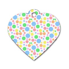 Pastel Bubbles Dog Tag Heart (one Sided)  by StuffOrSomething