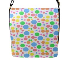 Pastel Bubbles Flap Closure Messenger Bag (large)