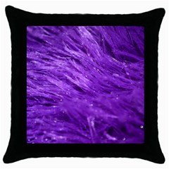 Purple Tresses Black Throw Pillow Case