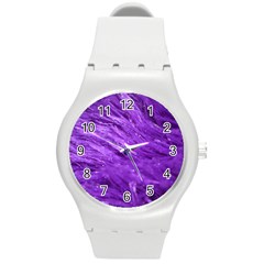 Purple Tresses Plastic Sport Watch (medium) by FunWithFibro