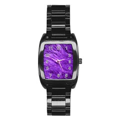 Purple Tresses Stainless Steel Barrel Watch