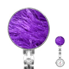 Purple Tresses Stainless Steel Nurses Watch by FunWithFibro