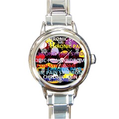 Chronic Pain Syndrome Round Italian Charm Watch