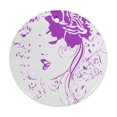 Purple Woman Of Chronic Pain Round Ornament