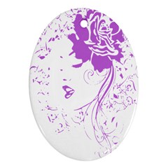 Purple Woman Of Chronic Pain Oval Ornament