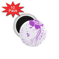 Purple Woman Of Chronic Pain 1 75  Button Magnet (10 Pack) by FunWithFibro