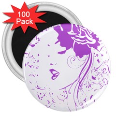 Purple Woman Of Chronic Pain 3  Button Magnet (100 Pack) by FunWithFibro