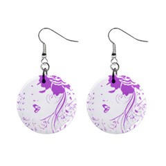 Purple Woman Of Chronic Pain Mini Button Earrings