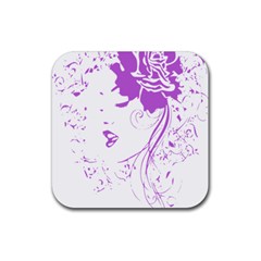 Purple Woman Of Chronic Pain Drink Coaster (square) by FunWithFibro