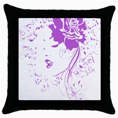 Purple Woman Of Chronic Pain Black Throw Pillow Case