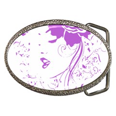 Purple Woman Of Chronic Pain Belt Buckle (oval) by FunWithFibro