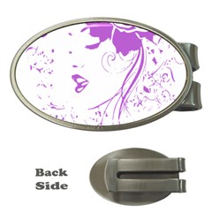 Purple Woman Of Chronic Pain Money Clip (oval) by FunWithFibro