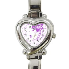 Purple Woman Of Chronic Pain Heart Italian Charm Watch 