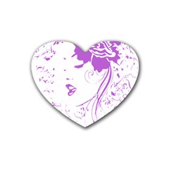 Purple Woman Of Chronic Pain Drink Coasters (heart) by FunWithFibro