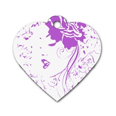 Purple Woman Of Chronic Pain Dog Tag Heart (one Sided) 