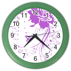 Purple Woman Of Chronic Pain Wall Clock (color)