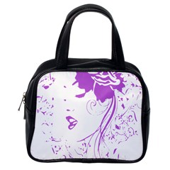 Purple Woman Of Chronic Pain Classic Handbag (one Side) by FunWithFibro