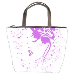 Purple Woman Of Chronic Pain Bucket Handbag by FunWithFibro