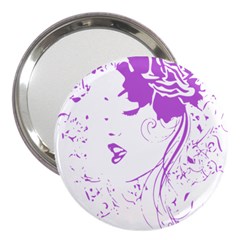 Purple Woman Of Chronic Pain 3  Handbag Mirror by FunWithFibro